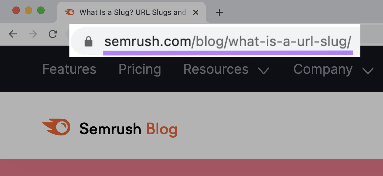 URL in top of browser’s window