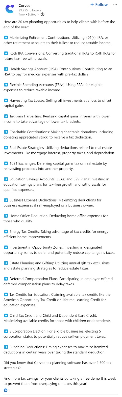 Corvee's societal  media station  with a database  of adjuvant  taxation  readying  opportunities