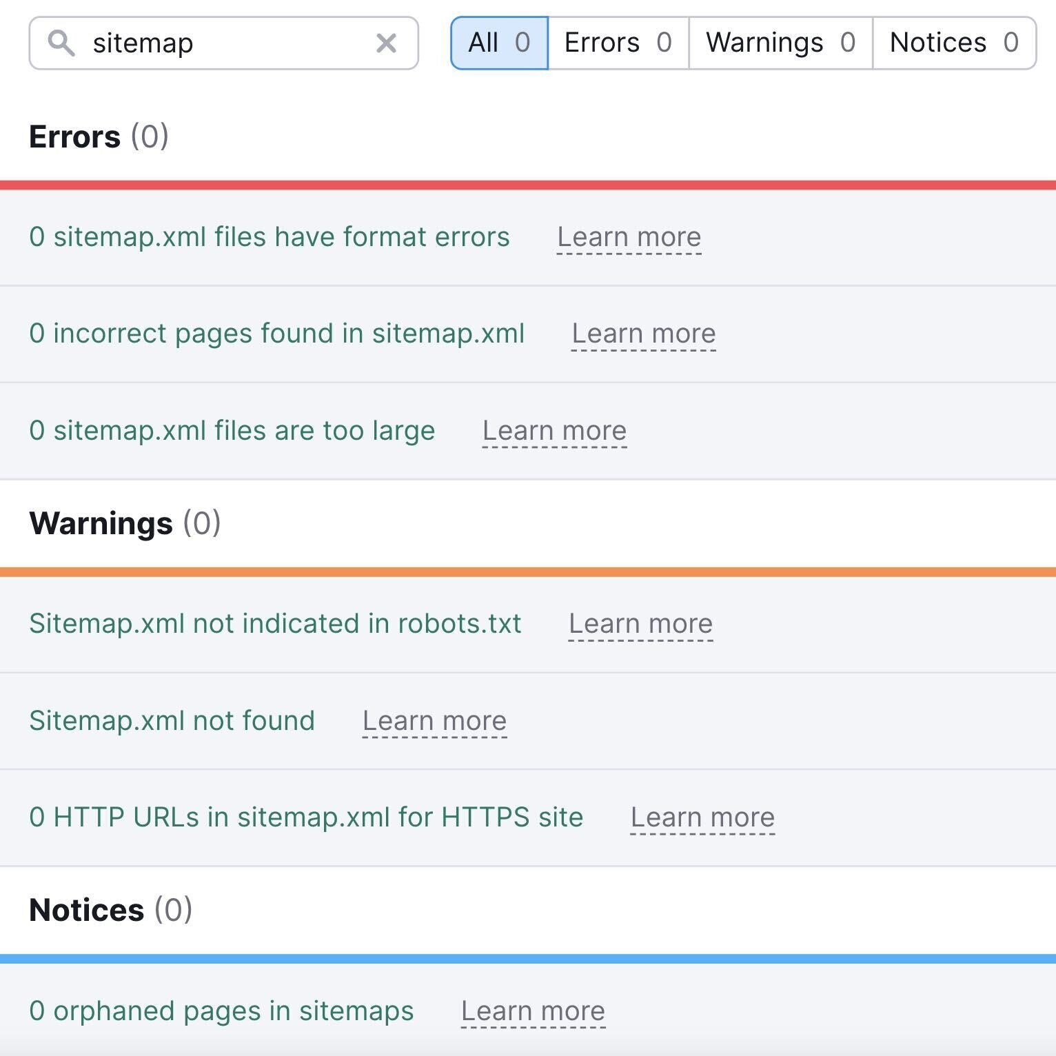 issues with sitemap.xml file