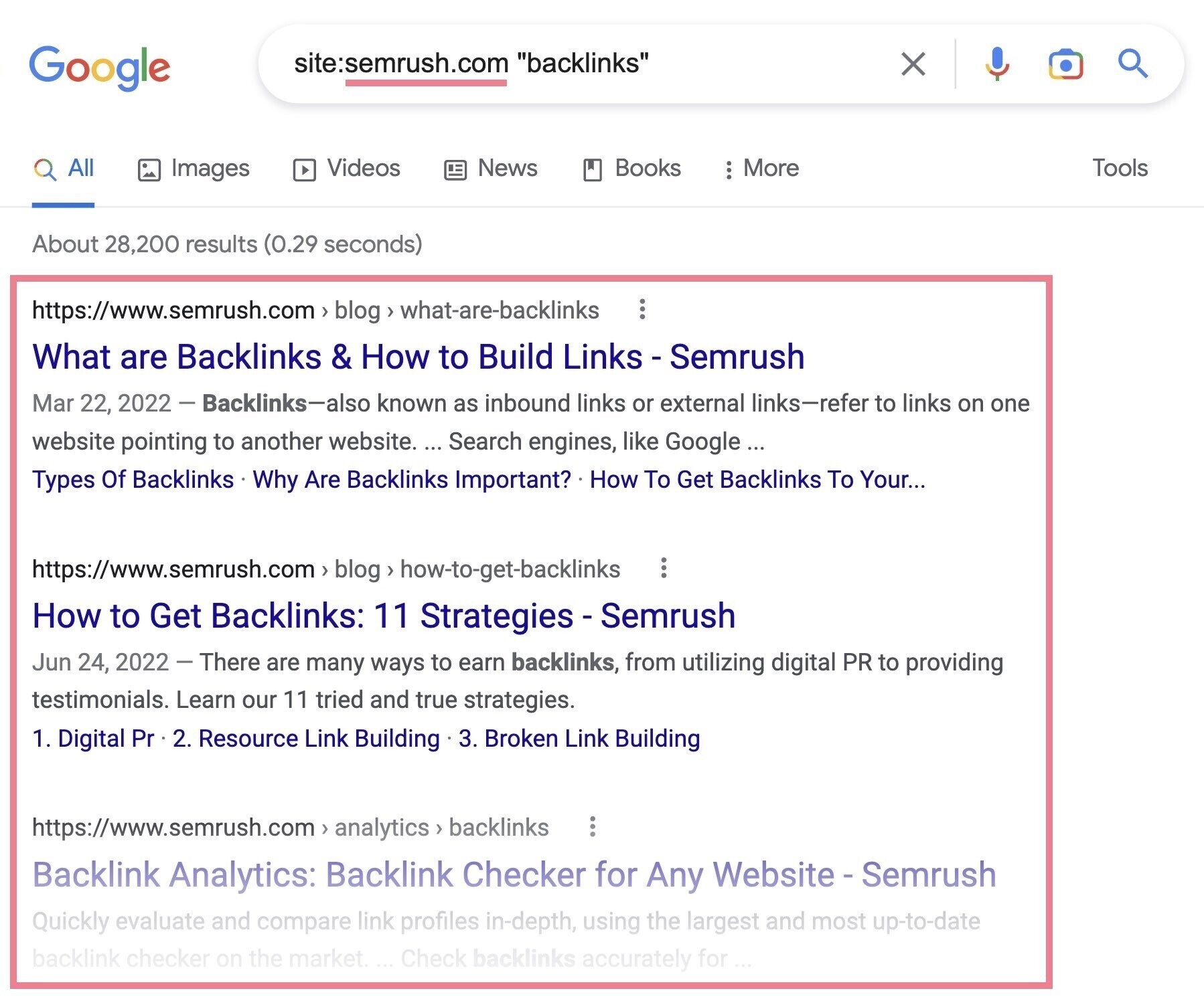 semrush domain search