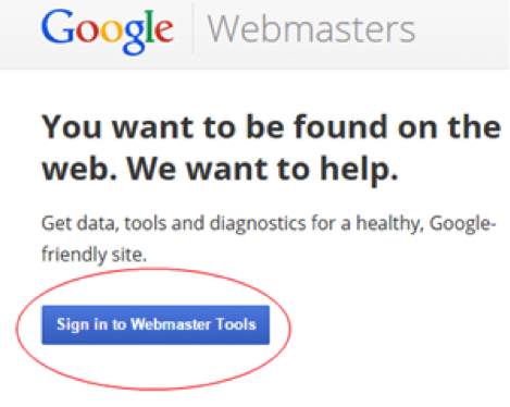 Sign in to webmaster tools