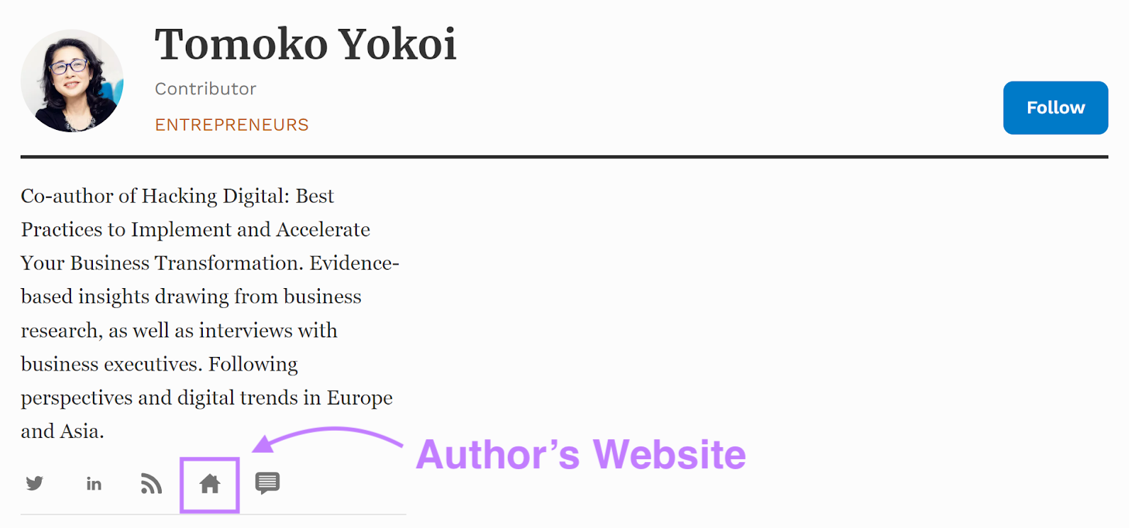 Tomoko Yokoi’s bio on Forbes