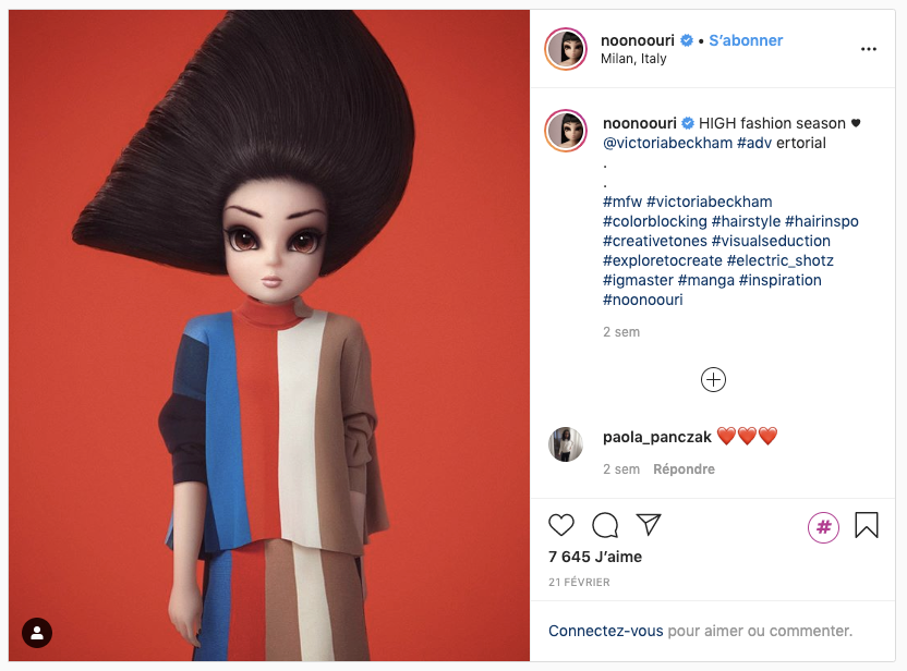 Noonnoouri sur Instagram - les influenceurs virtuels