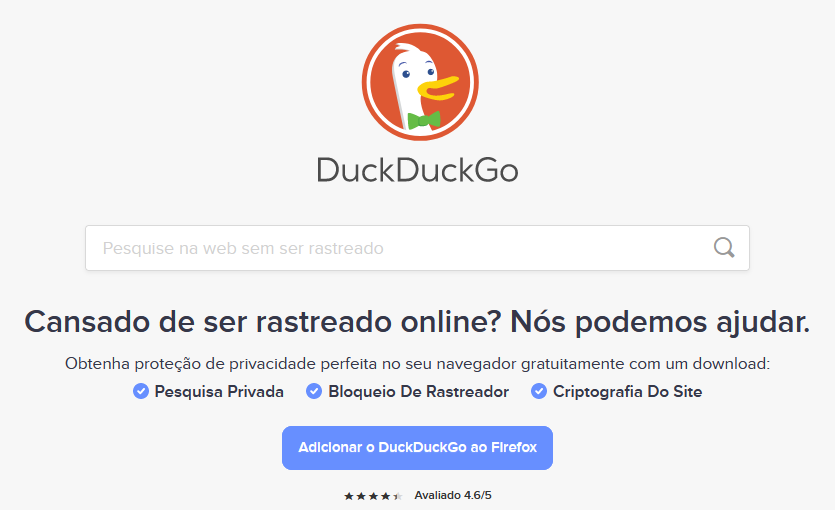 Os 10 principais motores de busca 5 home duckduckgo