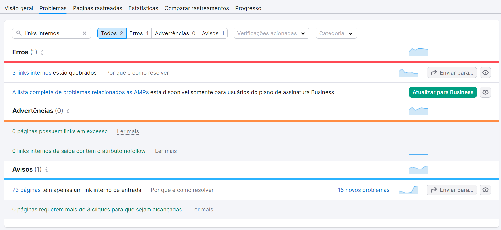 3 passos para impulsionar o SEO do seu site 7 lista de erros, advertências e avisos