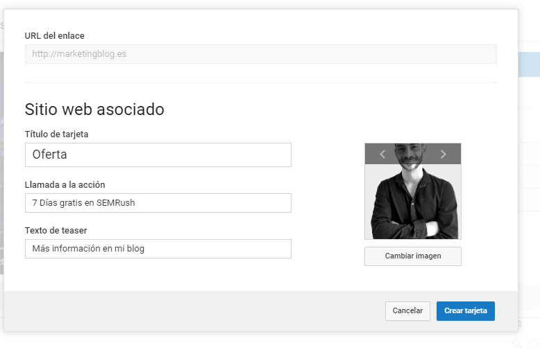 Cómo hacer un call to action para video contenidos - Crear tarjeta