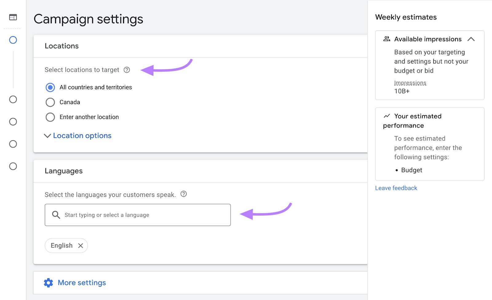 Final steps in setting up Google Display Ads