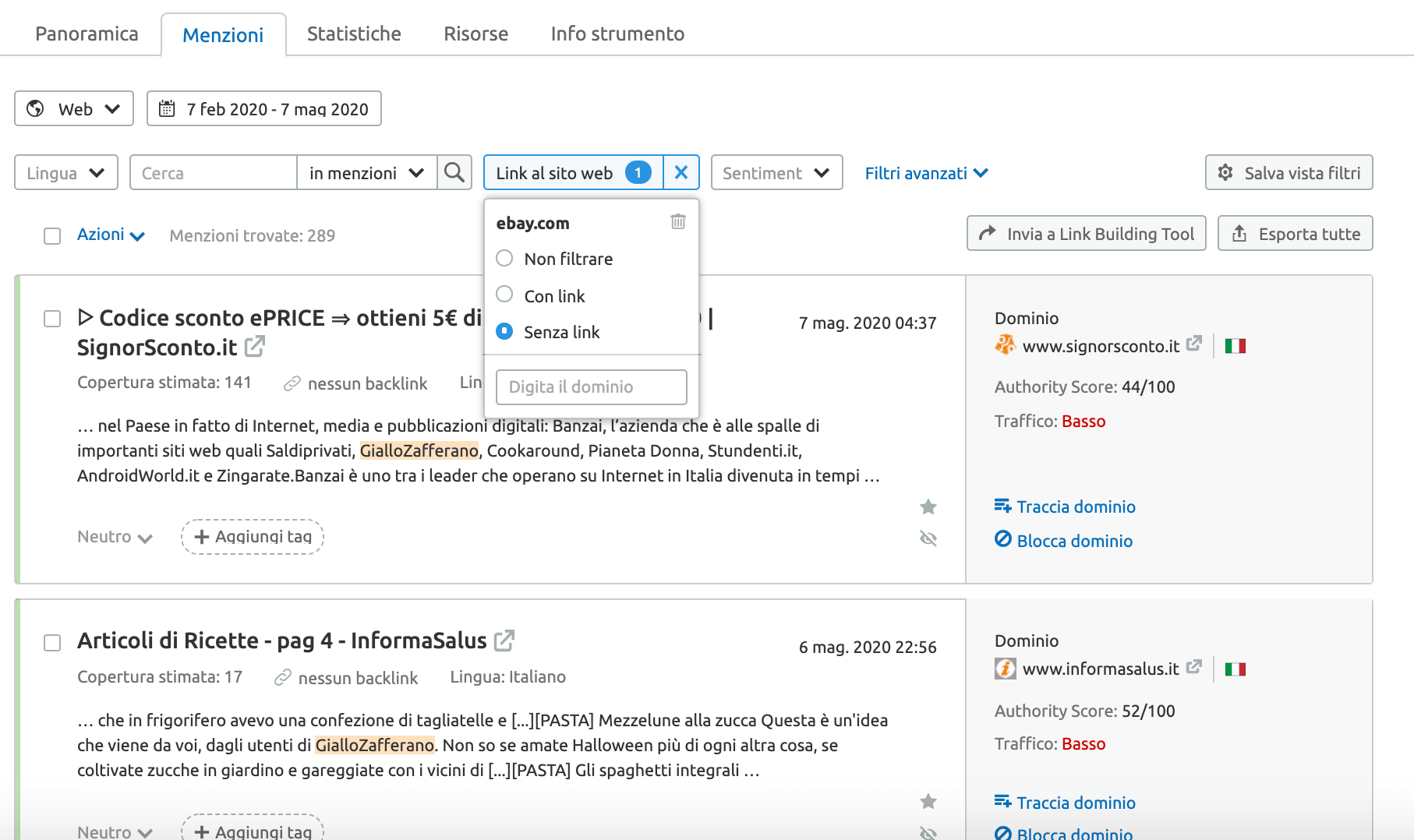brand monitoring di semrush