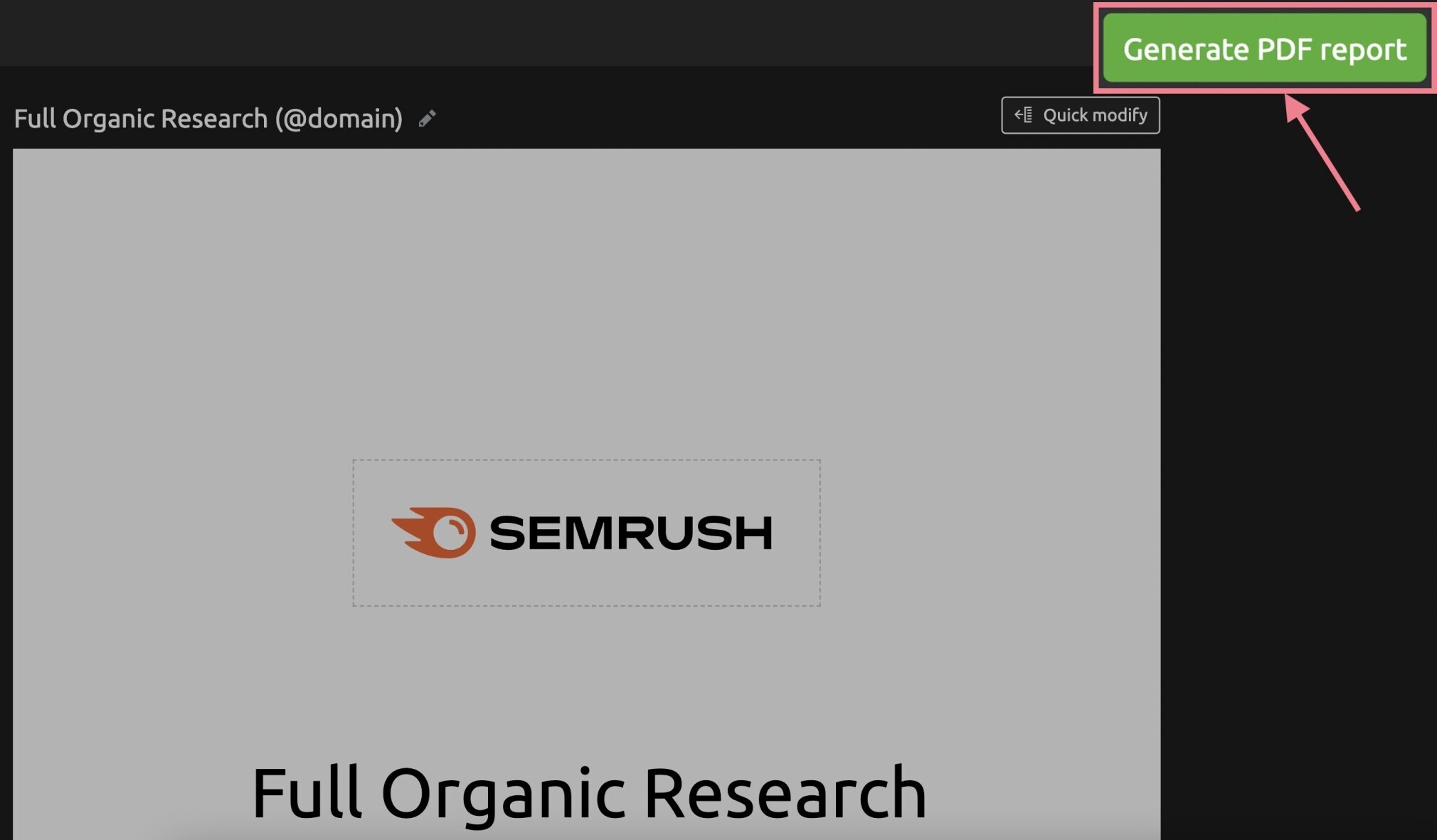 generate pdf full organic research report