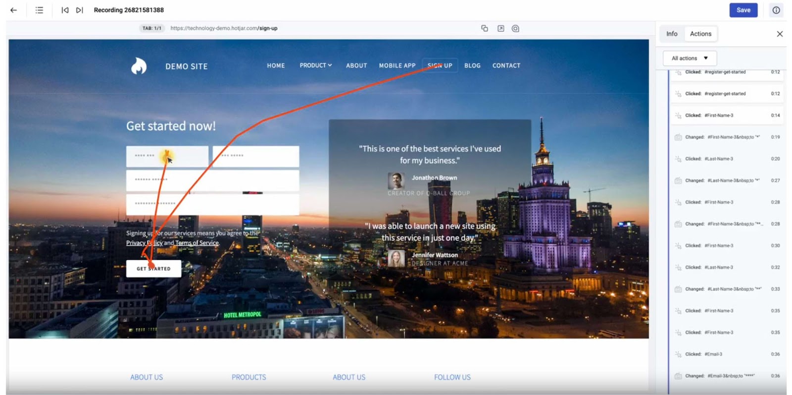 A signaling  connected  Hotjar showing wherever  a idiosyncratic    clicks and scrolls connected  a circumstantial  website.