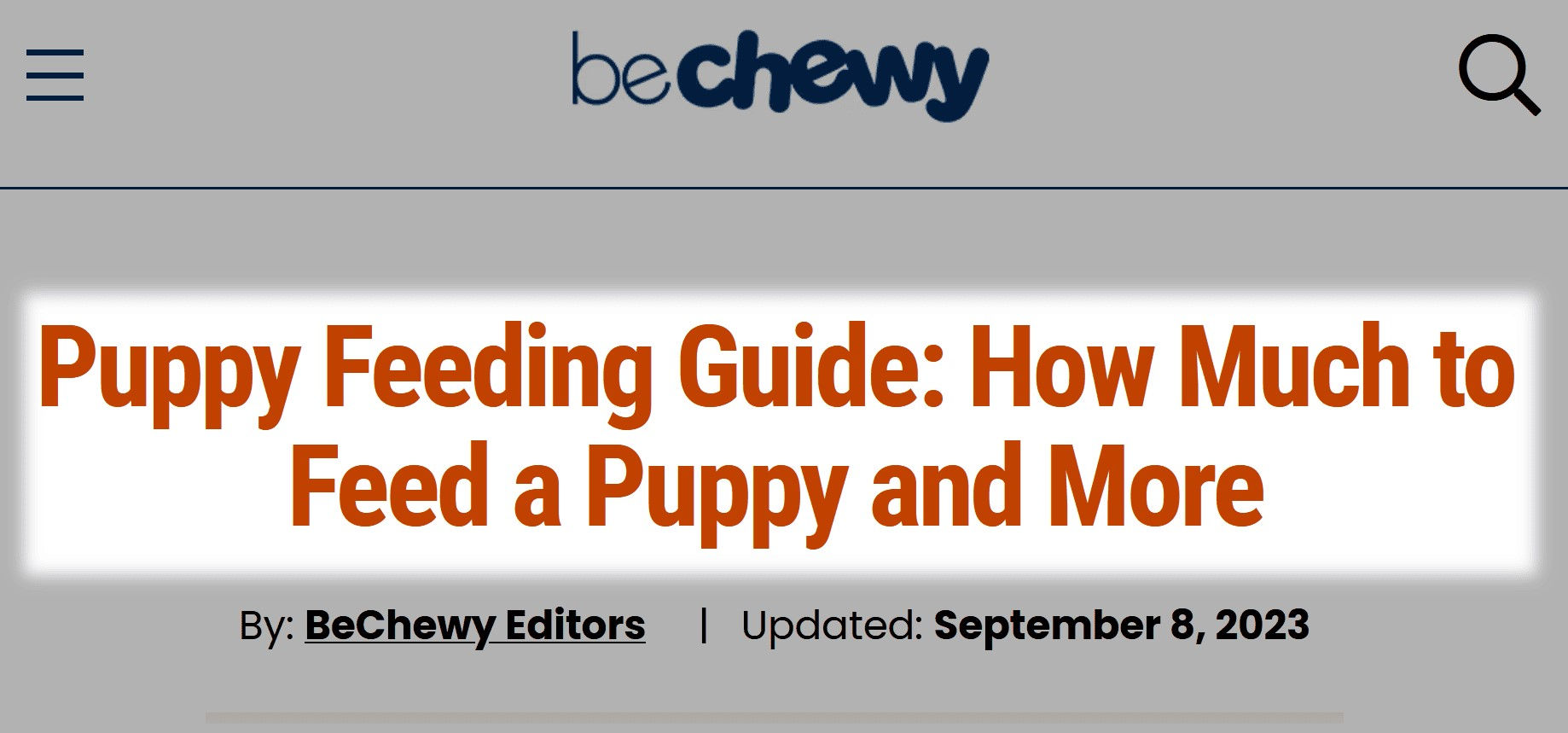 bechewy's H1 "Puppy Feeding Guide: How Much to Feed a Puppy and More"