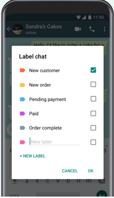 etiquetas en WhatsApp Business