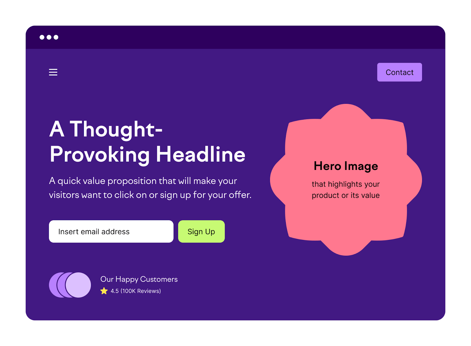 A landing page template