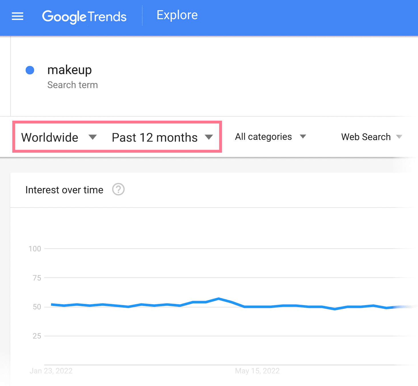 search a topic in google trends