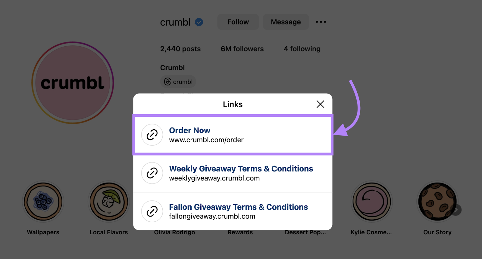 8 Proven Website Marketing Techniques for Growth 11 Instagram links includes a link to order now.