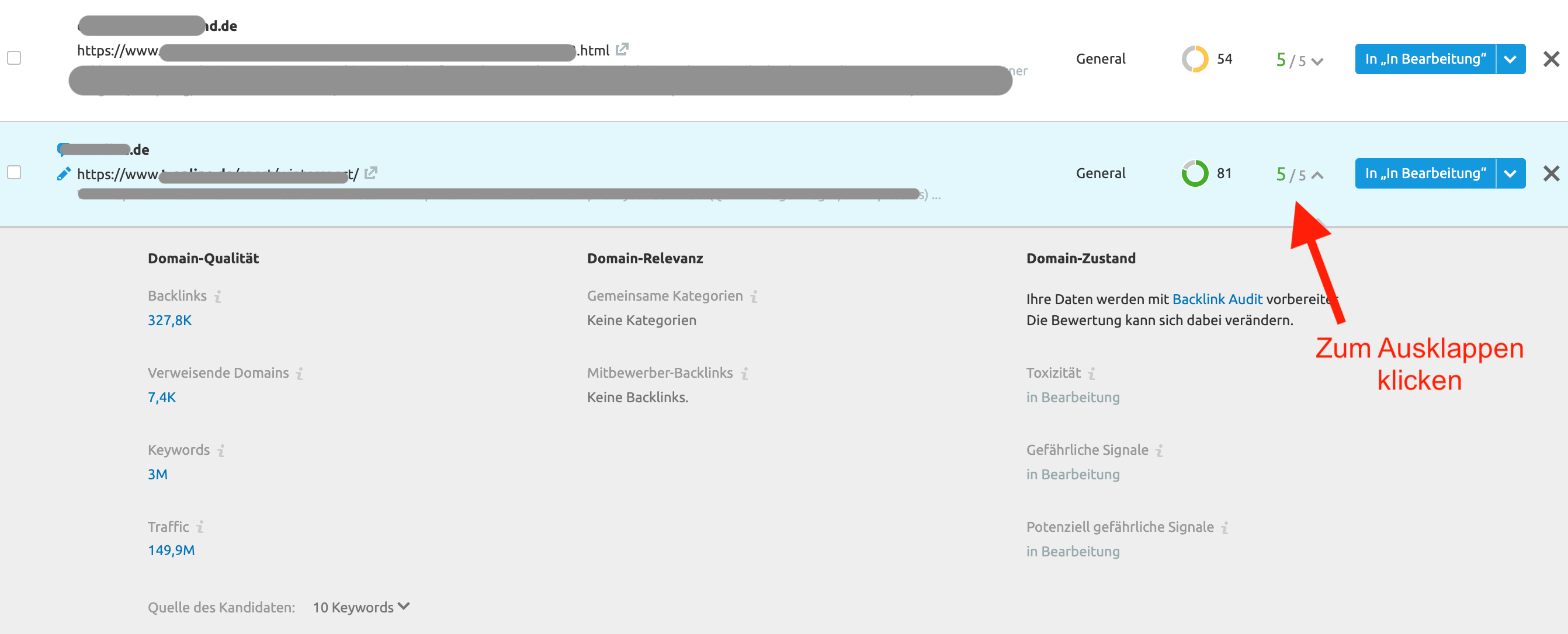SEMrush Link Building Tool Bewertung
