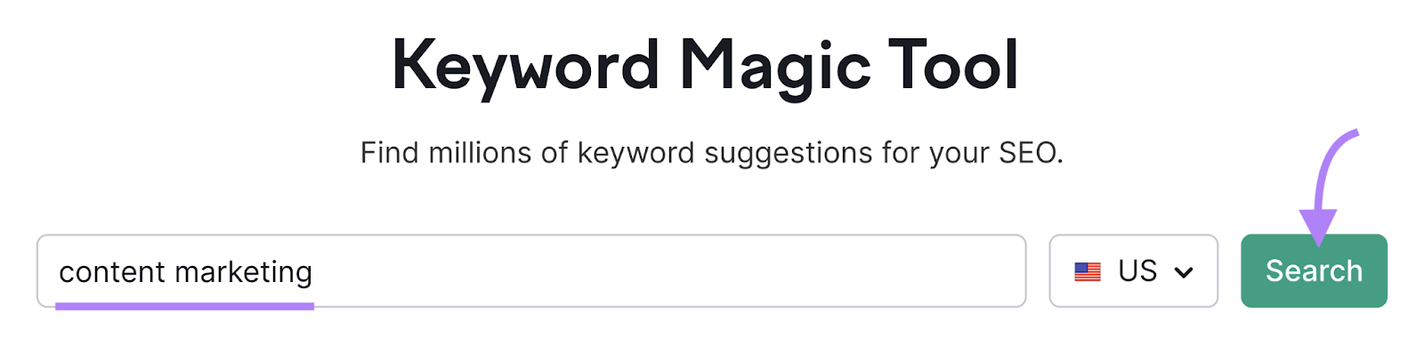 Keyword Magic Tool search