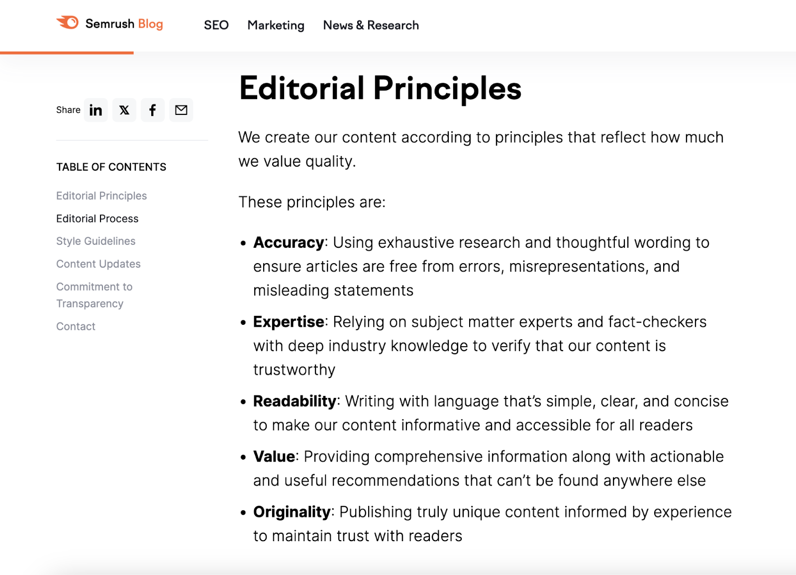 Semrush's editorial principles see  accuracy, expertise, readability, value, and originality.