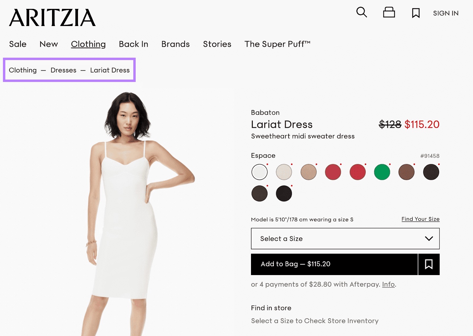 Best Practices for SEO Site Structures 37 breadcrumbs on an ecommerce website showing the route to the page a user is on