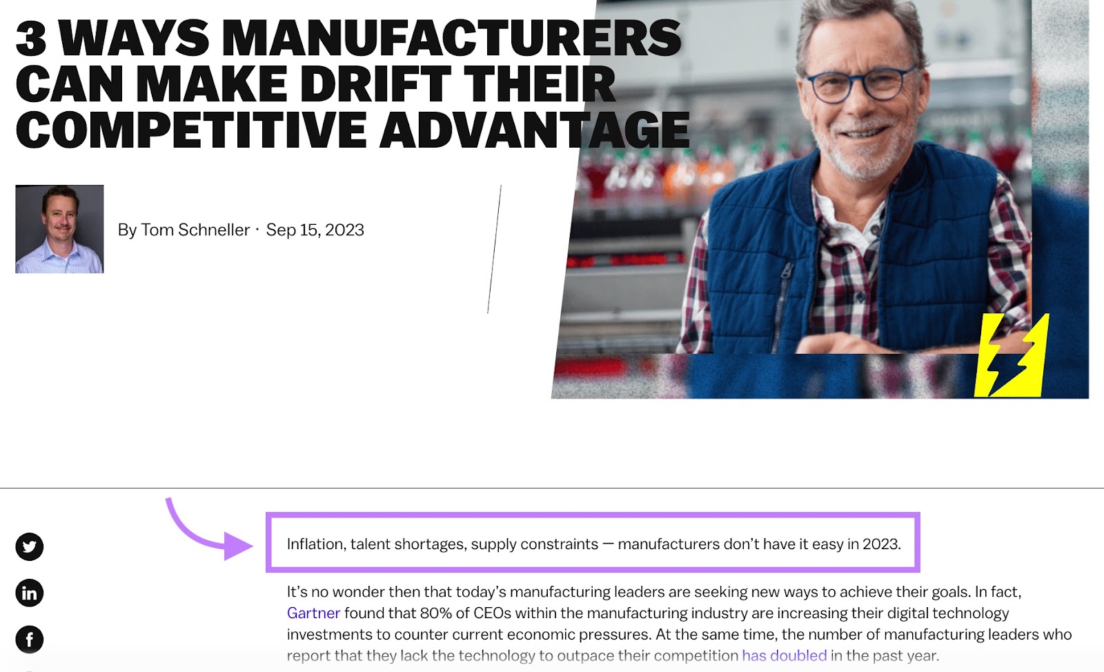 Drift’s article on "3 ways manufacturers can make drift their competitive advantage"