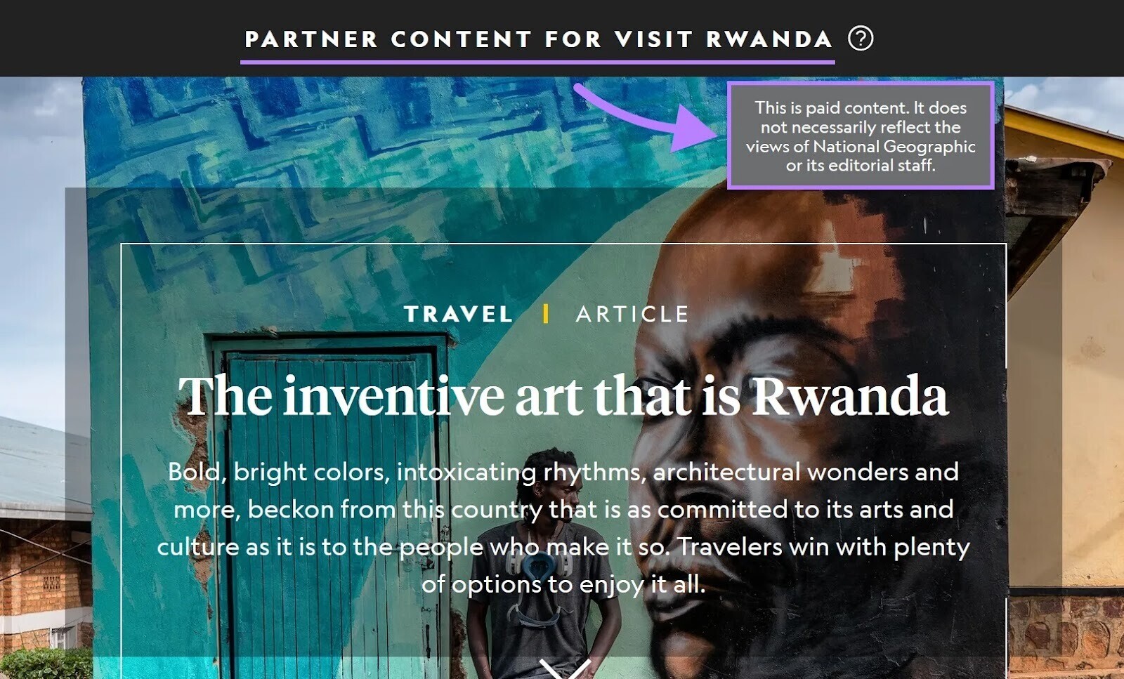 an nonfiction  from Visit Rwanda, published connected  National Geographic