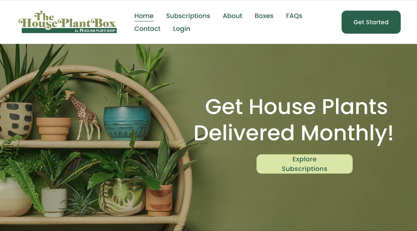 Houseplantbox.com homepage.