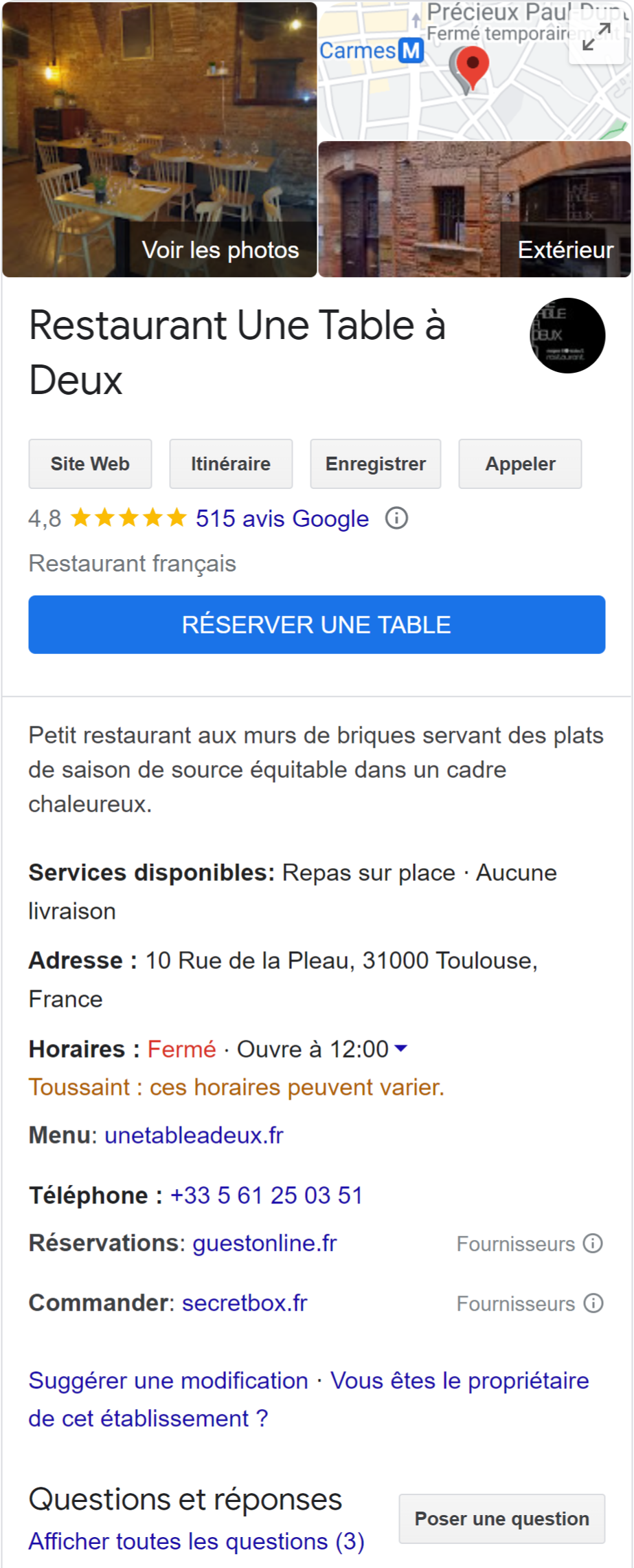 Fiche Google Business Profile