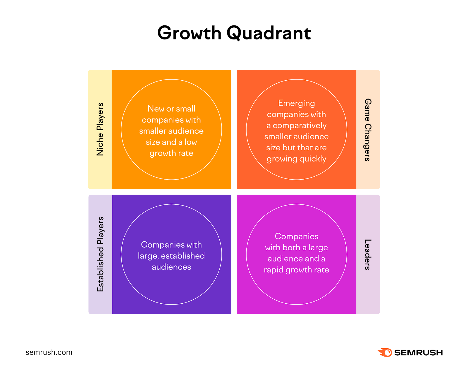 An infographic explaining the the section of a Growth Quadrant