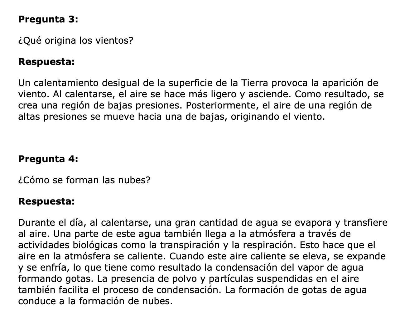 Palabras clave de preguntas - Respuestas a preguntas cortas patrón