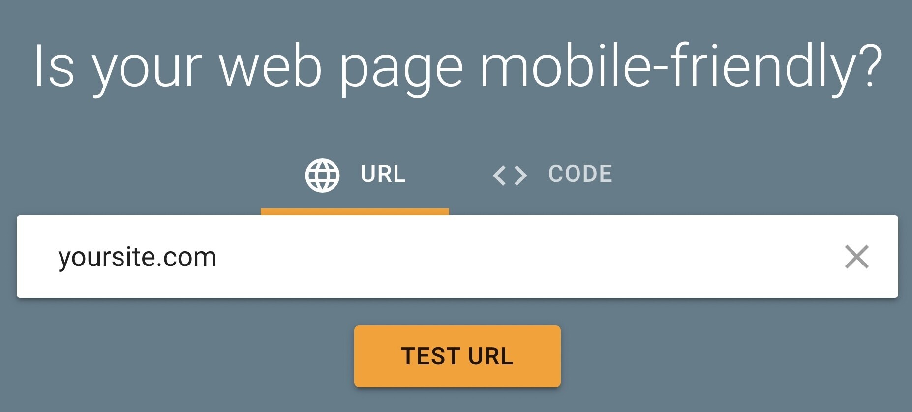 Screenshot of the mobile friendly test tool
