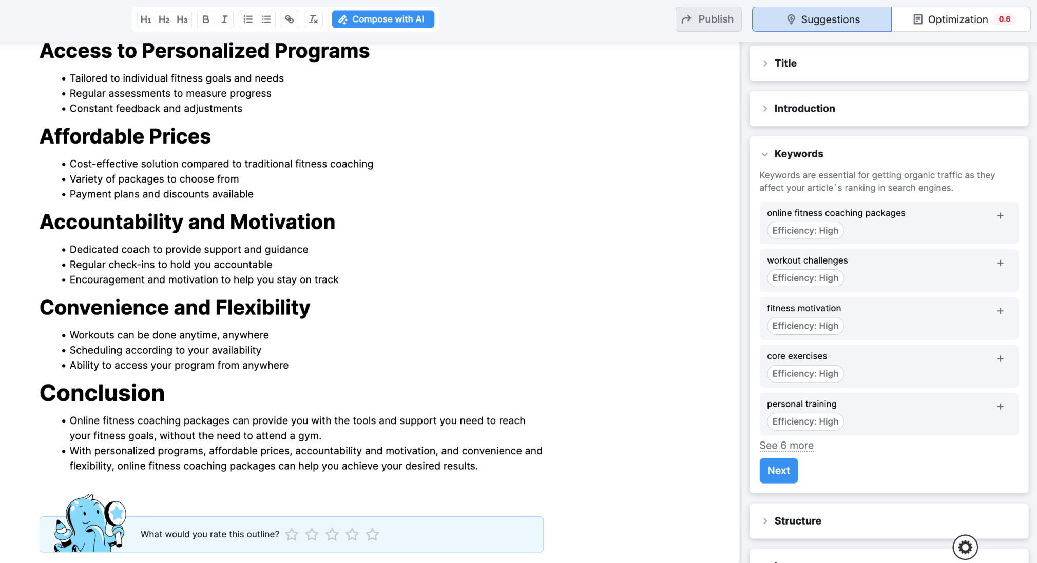 ContentShake tool for small business content writing