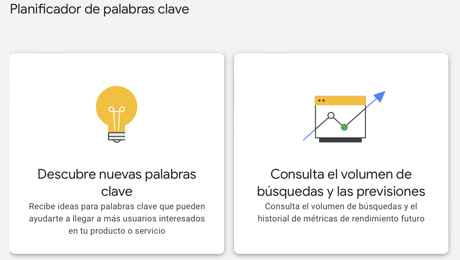 Planificador de palabras clave de Google