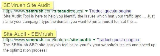 Ottimizzazione del tg Title con Site Audit