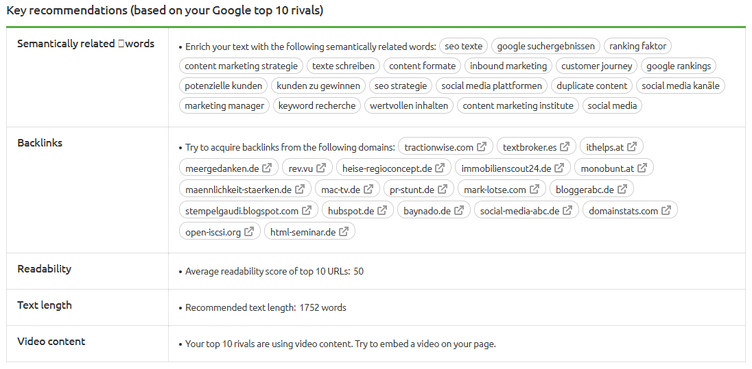 Topic Research - Key Recommendations