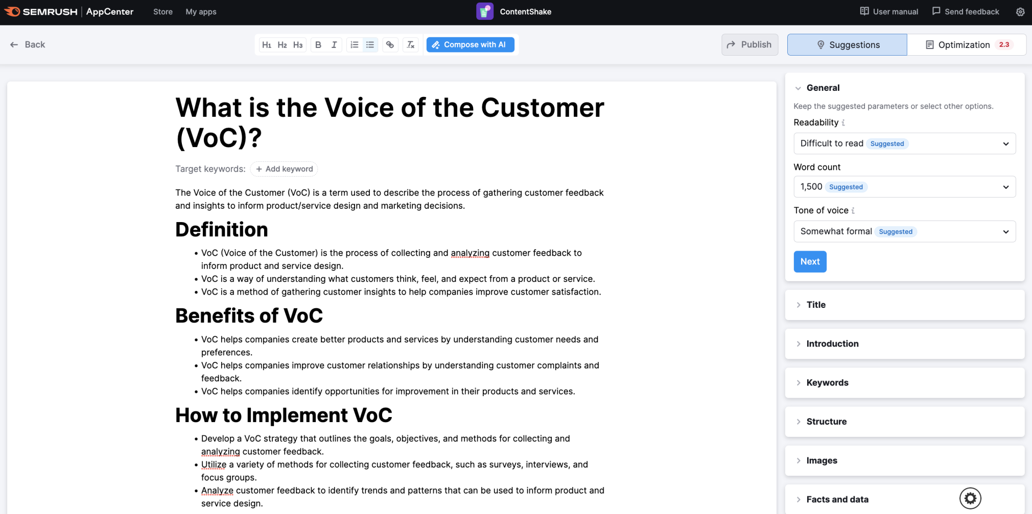 ContentShake for SaaS content writing