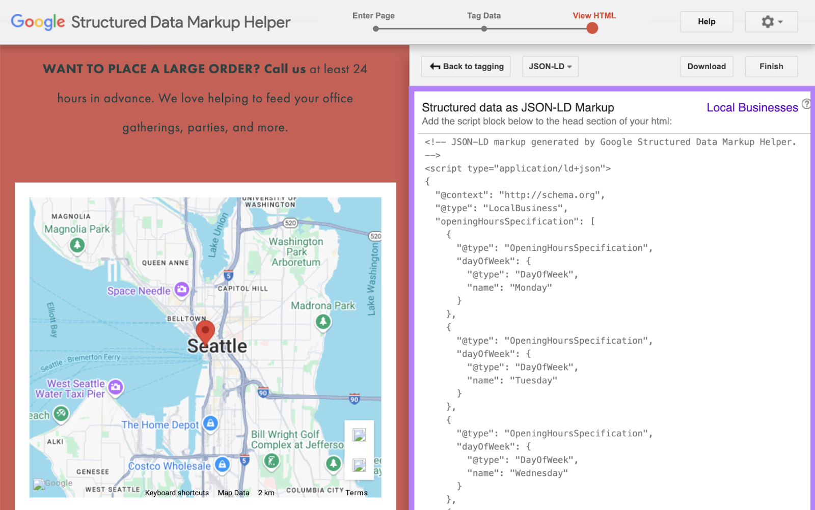 markup codification is highlighted