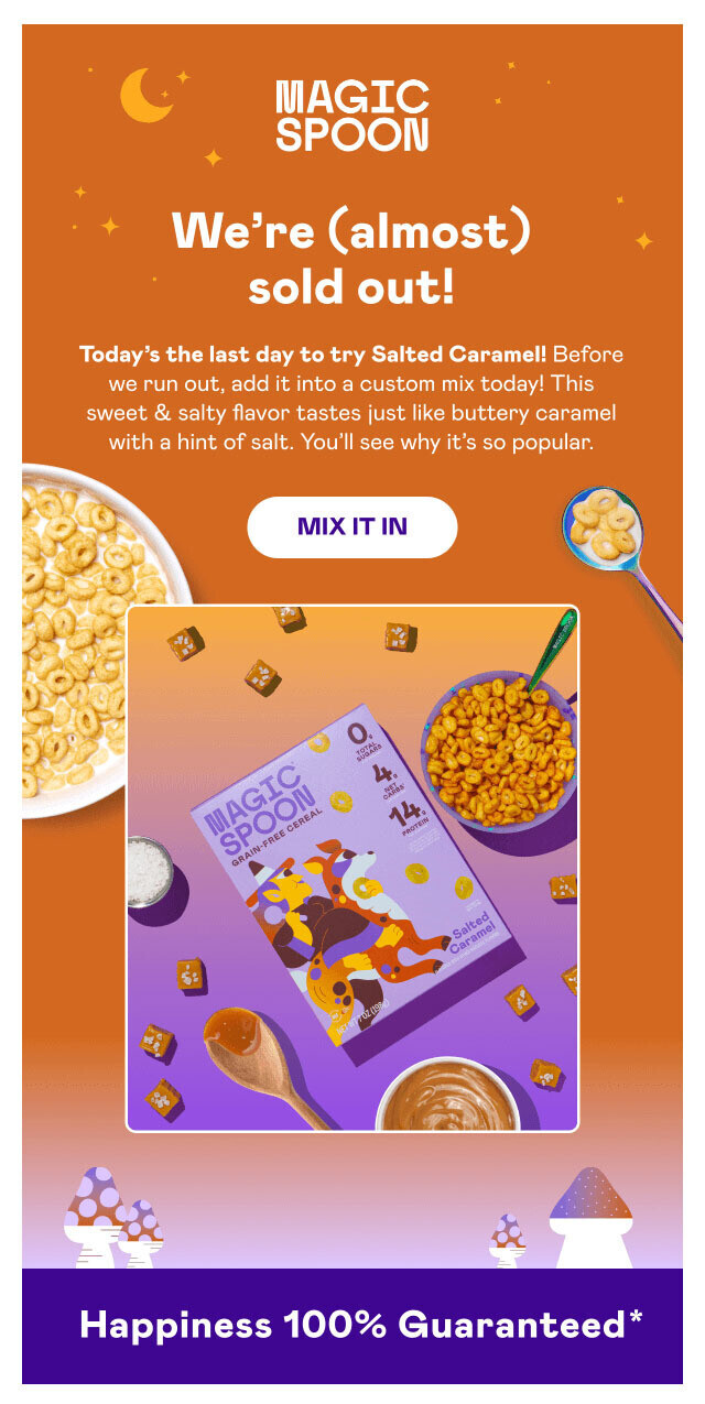 example of email by Magic Spoon promoting cereal