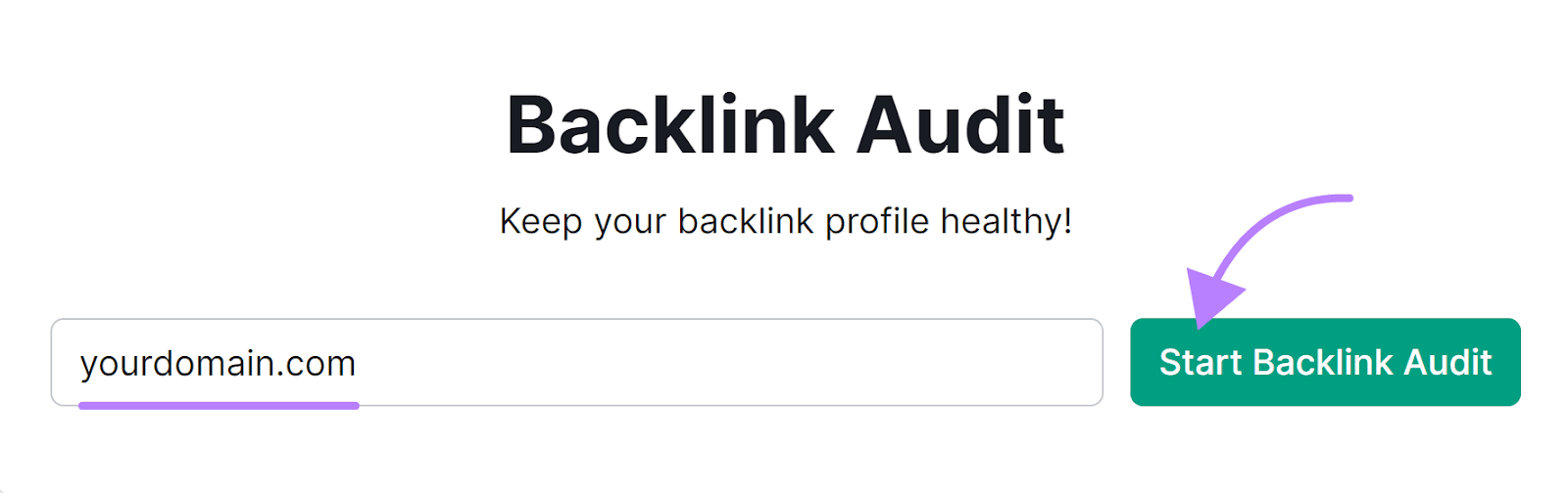 Backlink Audit hunt  for "yourdomain.com"