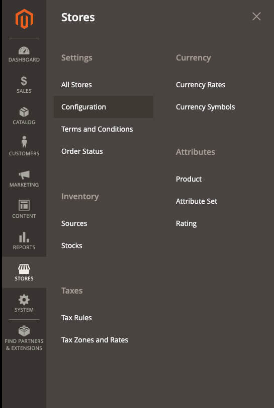 Stores Configuration