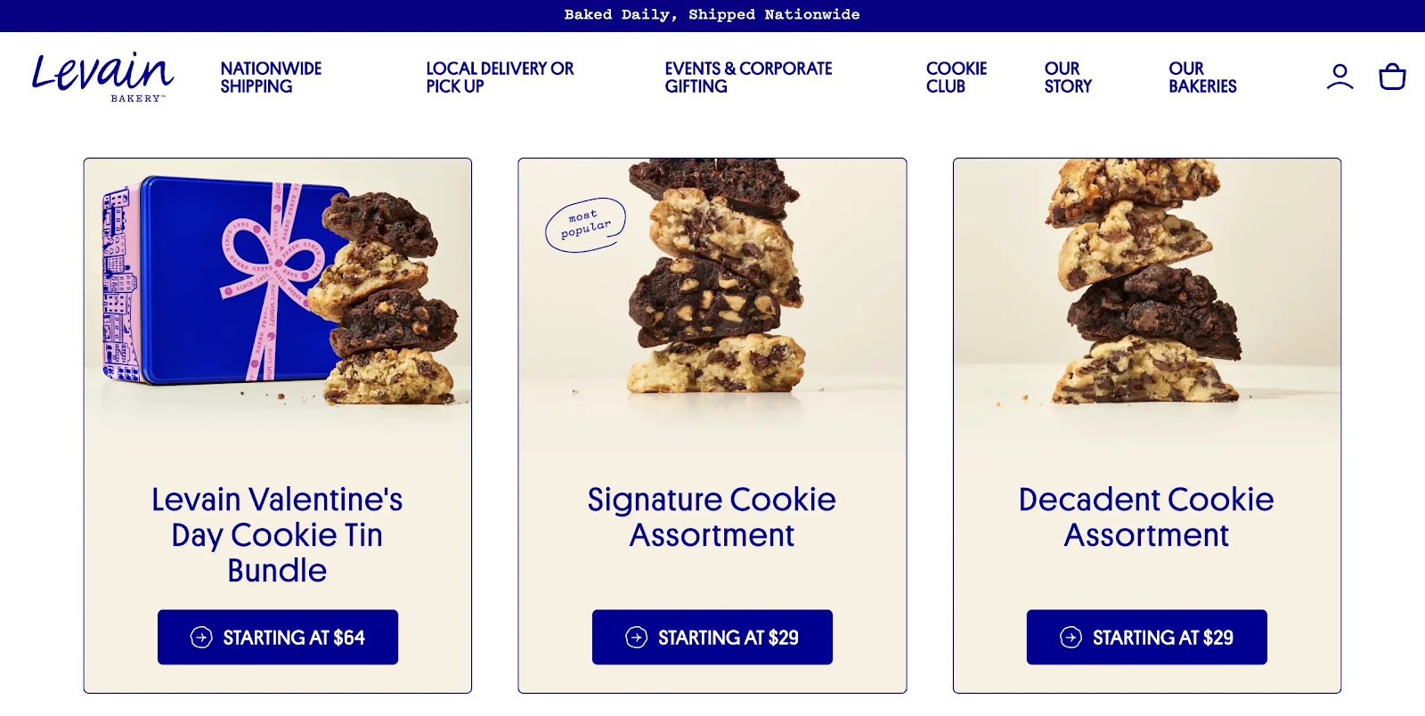 Levain Bakery's cookie bundles offers