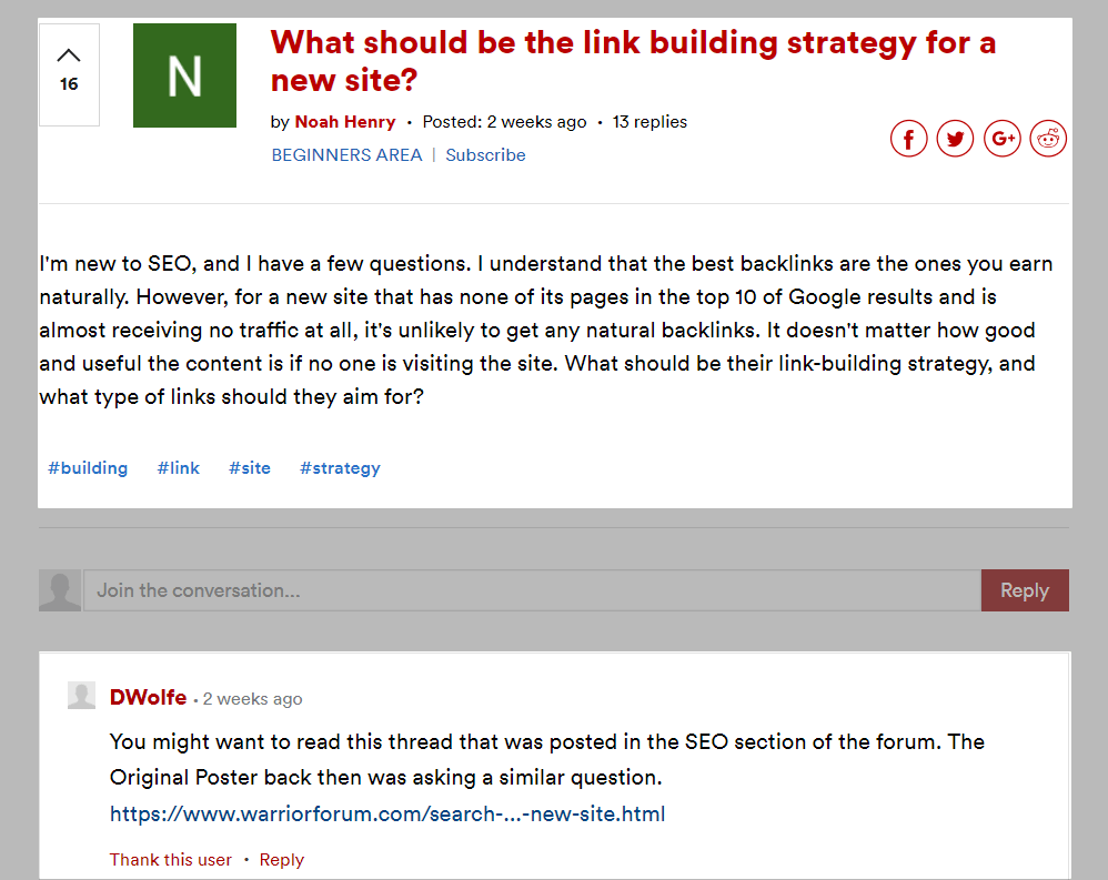 A question about SEO on Warrior Forum