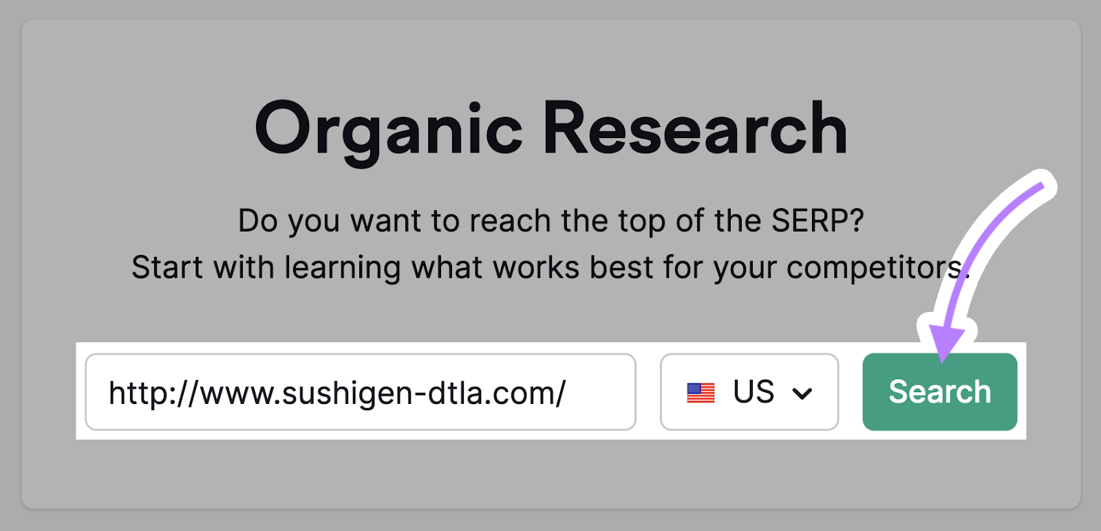 Semrush’s Organic Research tool
