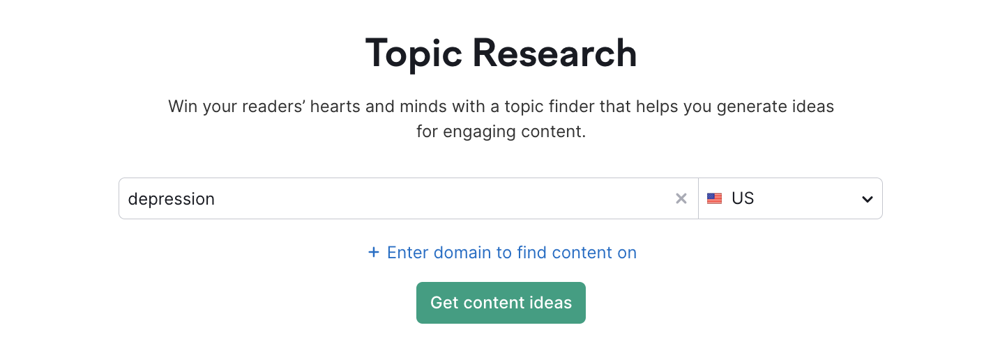 Topic Research for healthcare content - step 1