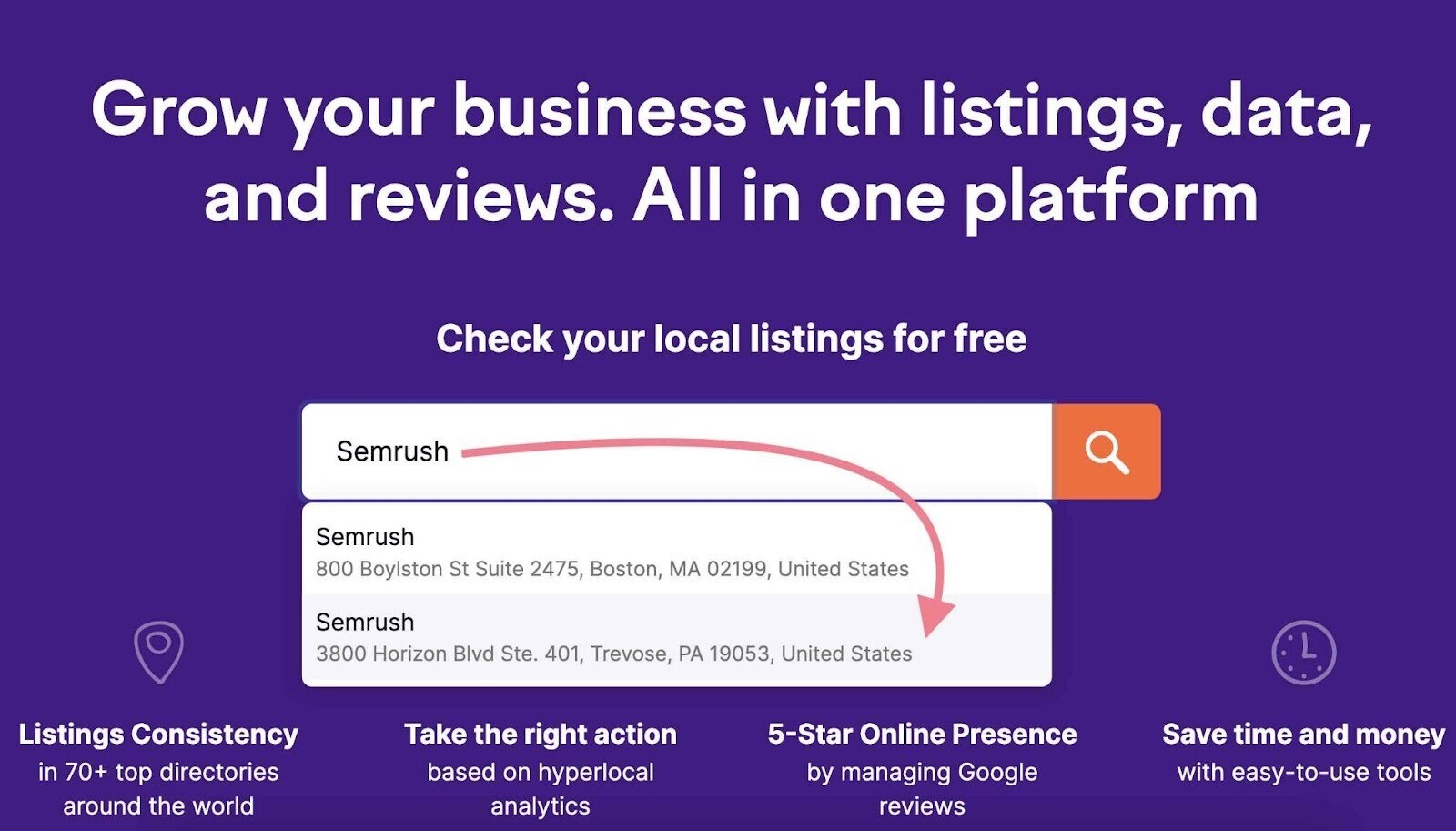 get s،ed with semrush Listing Management