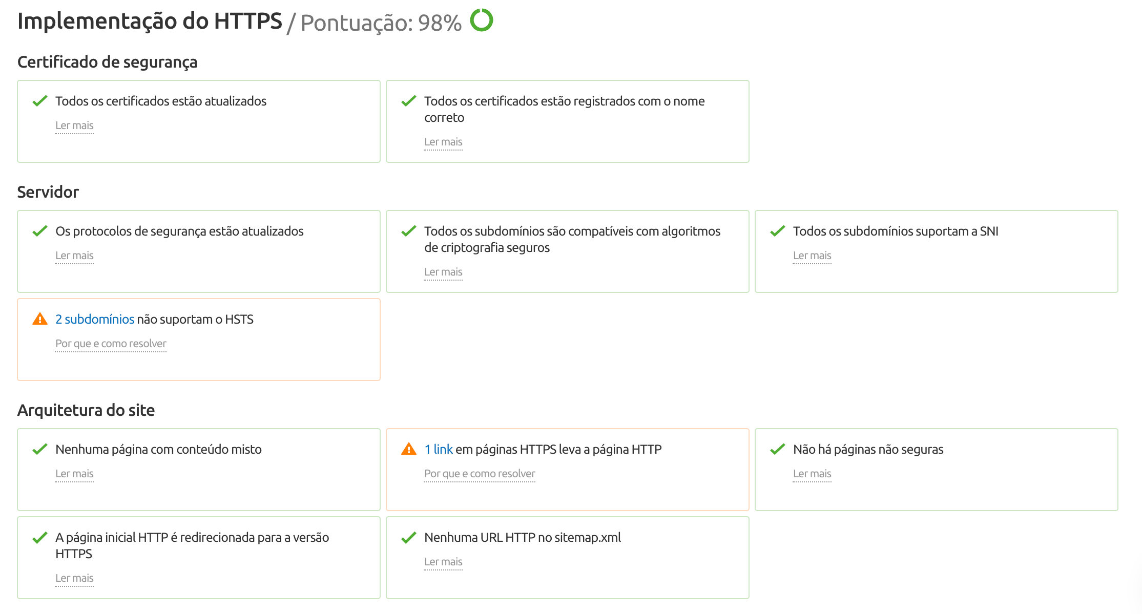 Https erros na auditoria de site da Semrush