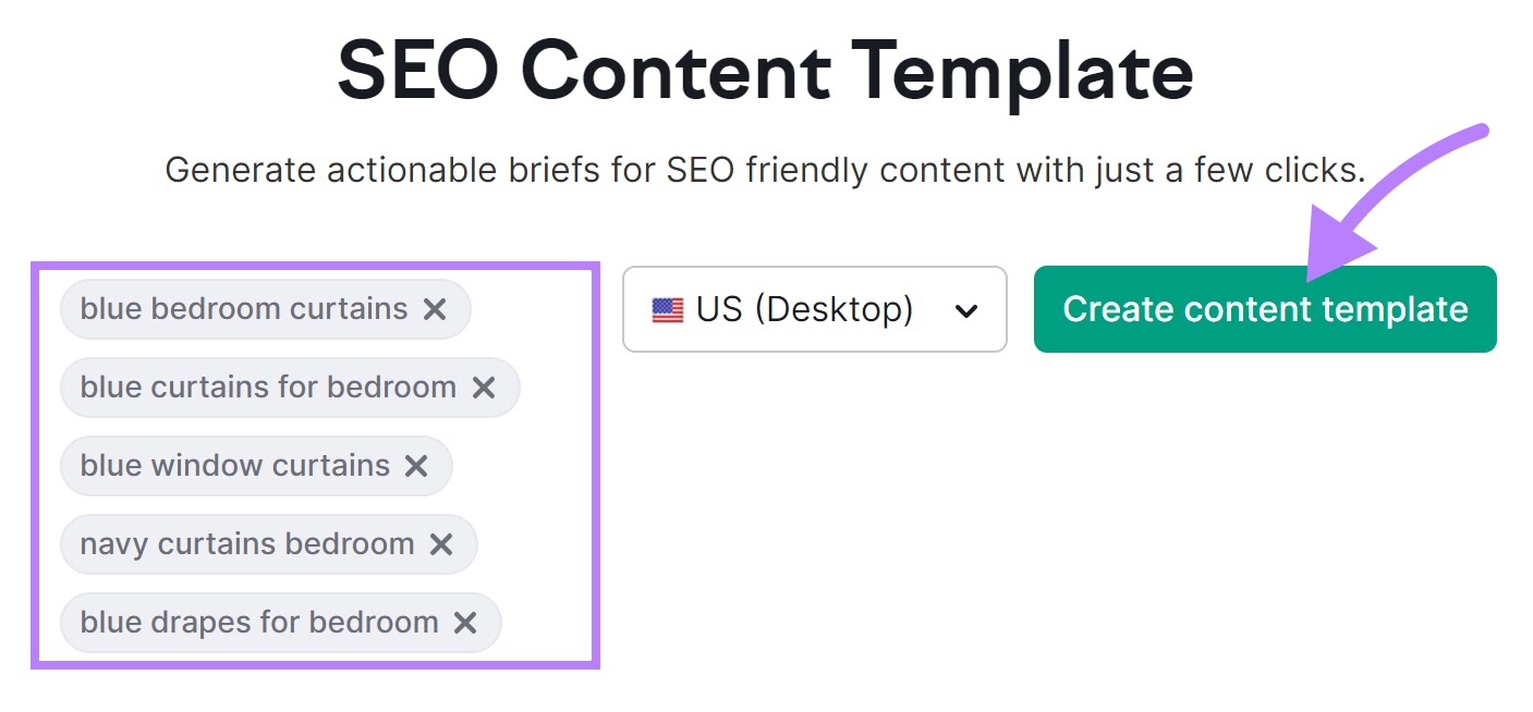 SEO Content Template tool