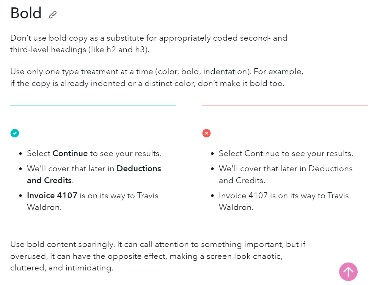  Intuit’s content style guide instructions