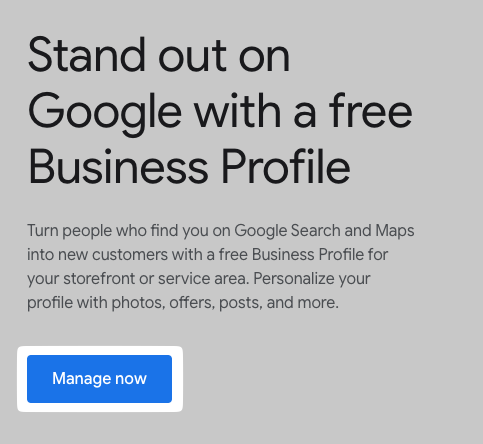 Google Business Profile page