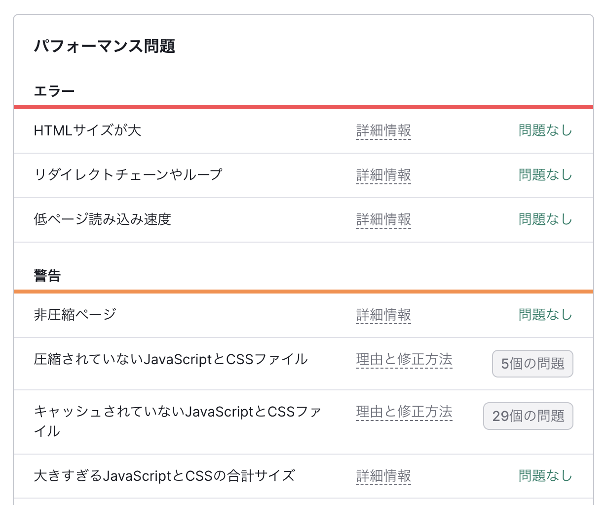 問題と修正方法