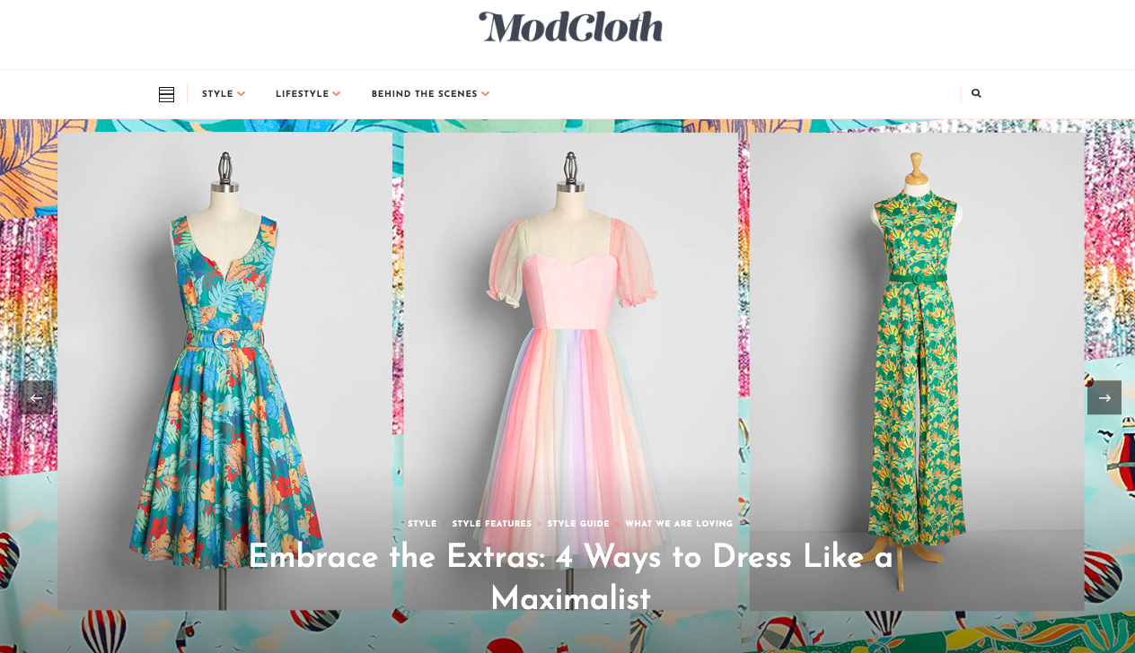 Content marketing example - ModCloth